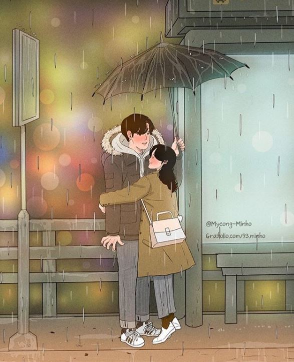 插畫家畫出「超甜蜜情侶日常」狂吸22萬粉絲　本尊曝光「是高帥歐巴」網暴動：女友也超正！