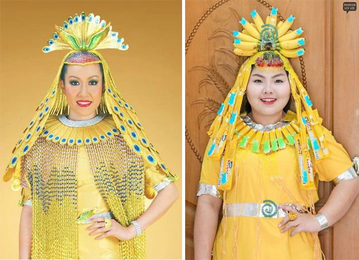 泰國網紅「超低成本Cosplay」爆紅全球！只用青菜＋鍋子「完美變身范冰冰」讓網友跪了