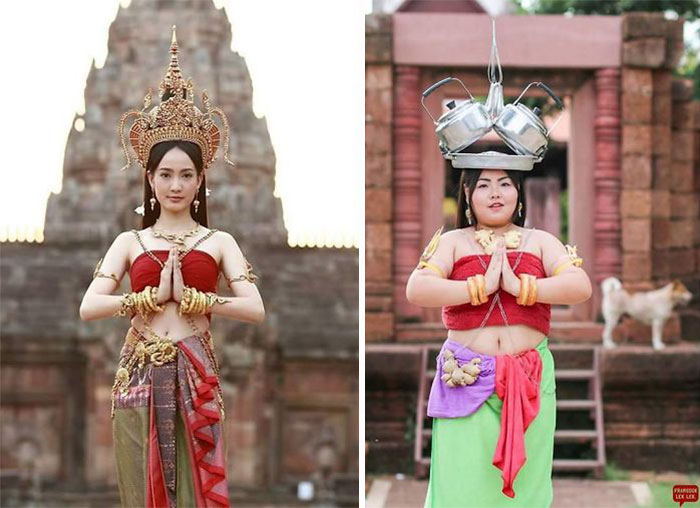 泰國網紅「超低成本Cosplay」爆紅全球！只用青菜＋鍋子「完美變身范冰冰」讓網友跪了