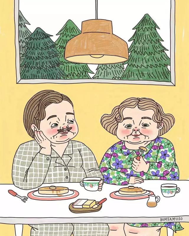 愛情的插畫：即使80歲了你就是我「最熱愛的全世界」，在溫柔的日常中擁有彼此