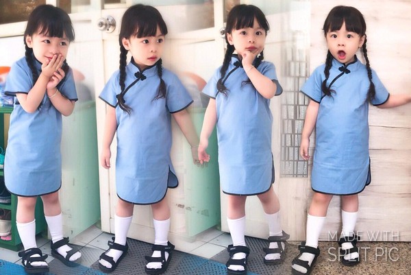 幼稚園萌跳晨操！3歲軍裝小女神「迷倒一票男同學」　藍衣小弟緊盯「燦笑搭訕」：哈囉美女❤