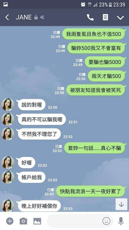 神展開！遇到「陌生正妹加LINE」他狂聊3天　最後反騙500元惹毛對方：你GG爛掉