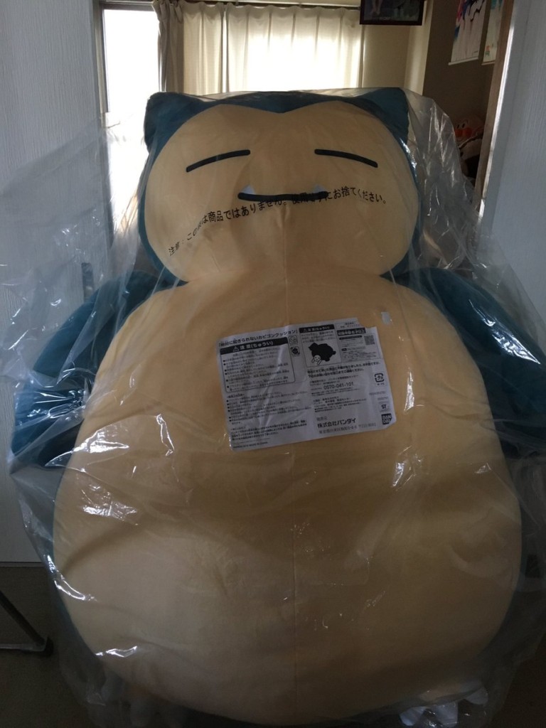 他興奮預購「150cm超巨大卡比獸娃娃」！　終於到貨「一開箱他1秒後悔」網笑翻：老婆會傻眼