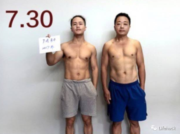 揪老爸減肥！啤酒肚父子「用照片紀錄健身過程」　肥肚慢慢消風最後一張「老爸超明顯6塊肌」帥炸！