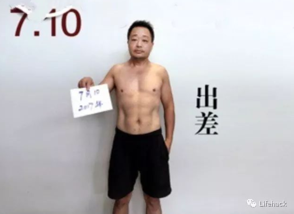 揪老爸減肥！啤酒肚父子「用照片紀錄健身過程」　肥肚慢慢消風最後一張「老爸超明顯6塊肌」帥炸！