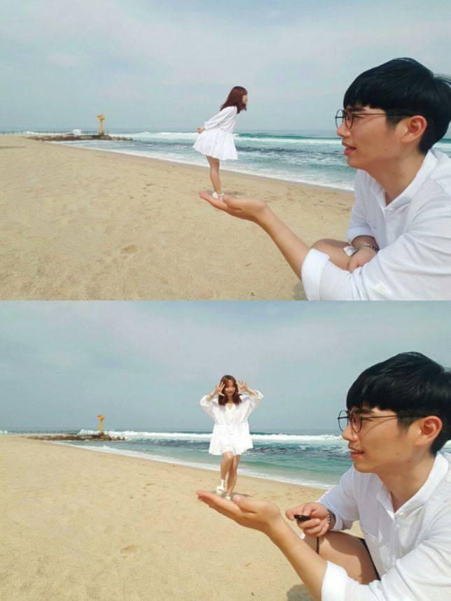 驚險一瞬間!這對情侶「為了拍照賺愛心」不惜掛在懸崖上 但鏡頭一拉遠...網友全笑了XD