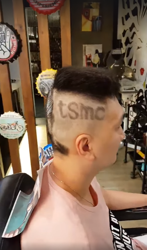 尾牙拚了!台積電員工「把張忠謀剃在後腦杓」 一轉到側面「最官腔驚喜」網笑:這年終不得了