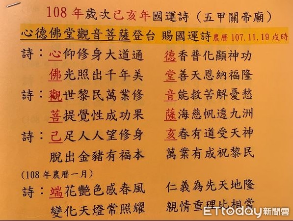全台最早！高雄五甲廟「開出2019年國運籤」　運勢中上「6月將有大事發生」必須小心 