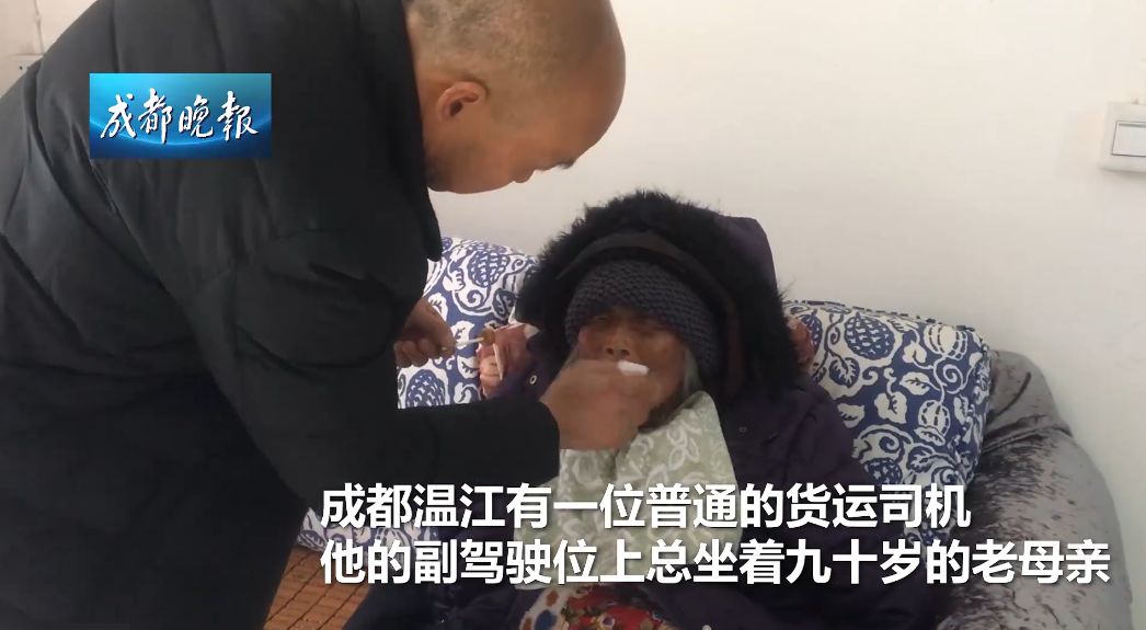 看哭！50歲貨車司機「載9旬病母工作7年」  緊牽雙手喊「副駕駛永遠為您留著」全村淚崩