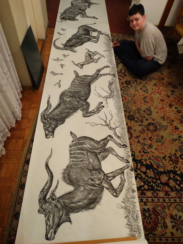 8歲開畫展！他2歲開始畫動物「作品被收進百科全書」　16歲巨作「史前世界震撼全球」：天才中的天才