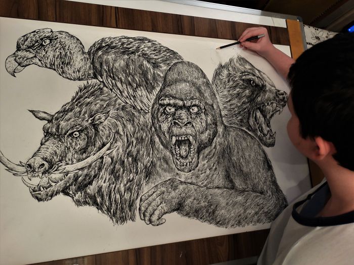 8歲開畫展！他2歲開始畫動物「作品被收進百科全書」　16歲巨作「史前世界震撼全球」：天才中的天才