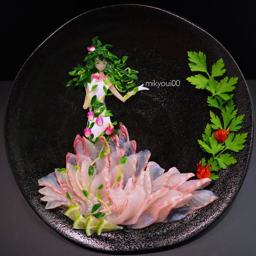 日本爸爸為哄兒子吃飯「把生魚片變成夢幻畫作」！看到神話中「史詩級巨龍」30萬人讚爆：捨不得吃