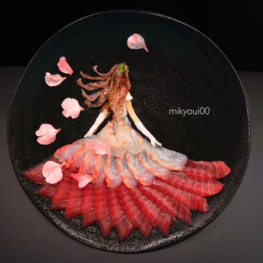 日本爸爸為哄兒子吃飯「把生魚片變成夢幻畫作」！看到神話中「史詩級巨龍」30萬人讚爆：捨不得吃