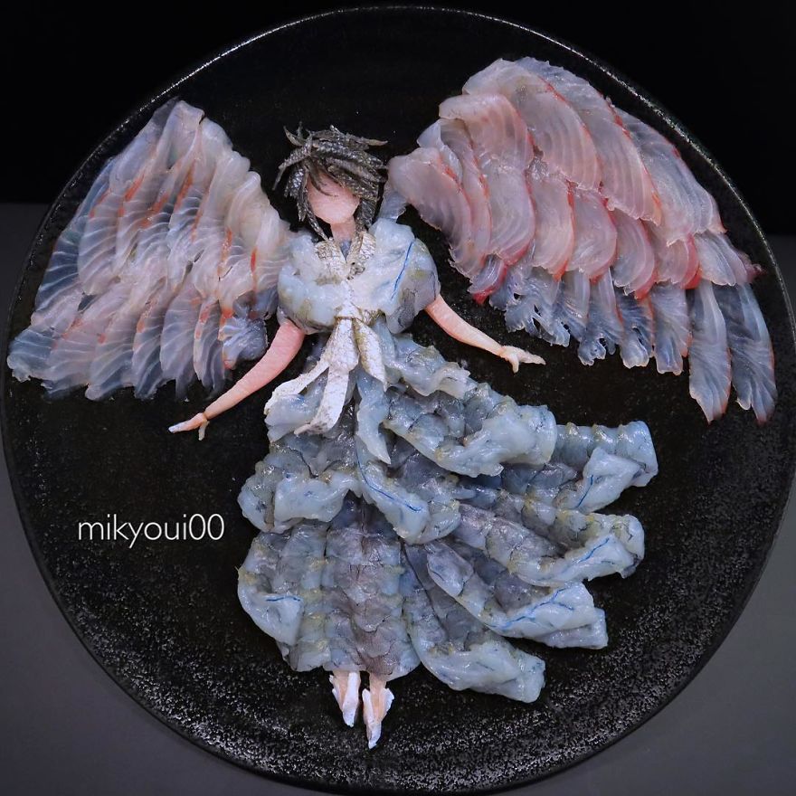 日本爸爸為哄兒子吃飯「把生魚片變成夢幻畫作」！看到神話中「史詩級巨龍」30萬人讚爆：捨不得吃