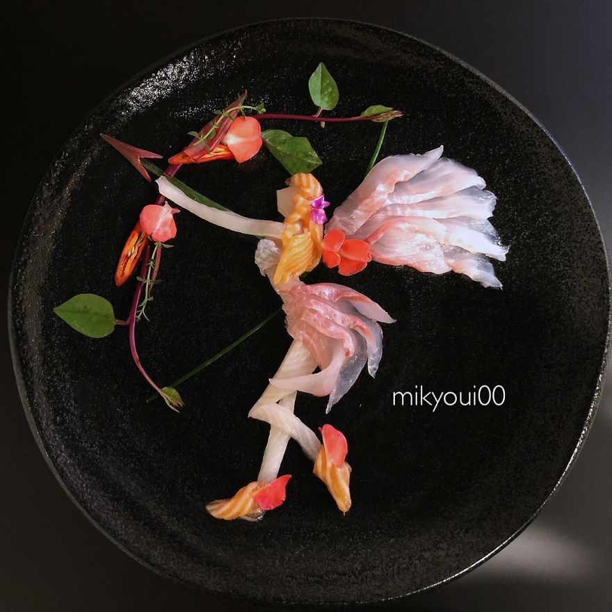 日本爸爸為哄兒子吃飯「把生魚片變成夢幻畫作」！看到神話中「史詩級巨龍」30萬人讚爆：捨不得吃