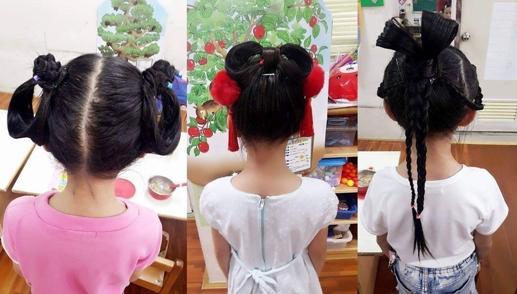 幼稚園老師綁頭髮！女兒回家「辮子立在半空」媽媽看傻　網友曬出「更狂作品集」笑到飆淚：喝喜酒膩？