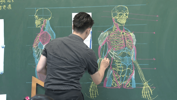 紅到日本去!台灣帥老師「手繪人體構造圖」教學 超狂成品「逼真到像3D」網看傻:醫學課還美術課?