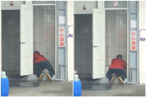 值得尊敬！清潔工超敬業「彎腰跪地清馬桶」　他當場「尿縮回去不敢上」愣喊：如何用得下去
