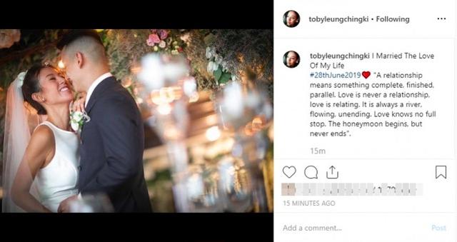 36歲梁靖琪宣布二婚，古天樂等人都有出席婚宴，前夫曾是億萬富翁