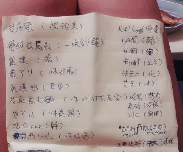  舅摸拎=早安！她翻到媽媽超古老「台式英文筆記」　超神祕暗號「西u土馬肉」網全笑噴：可以吃嗎