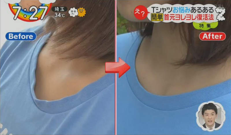 衣服穿久「領口鬆垮垮」怎麼辦？專家出手「只用一盆冰水」變出新衣服！