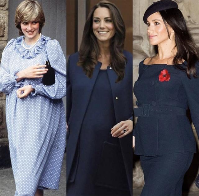 婆媳三人穿「同色系孕婦裝」：凱特端莊梅根高調，戴妃靠「沒型」取勝！