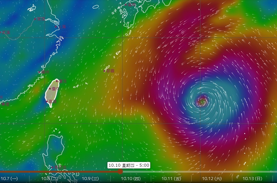 哈吉貝將轉強颱！海上水氣吸飽飽「大迴轉往北狂奔」　恐成超級颱風「國慶連假天氣出爐」 
