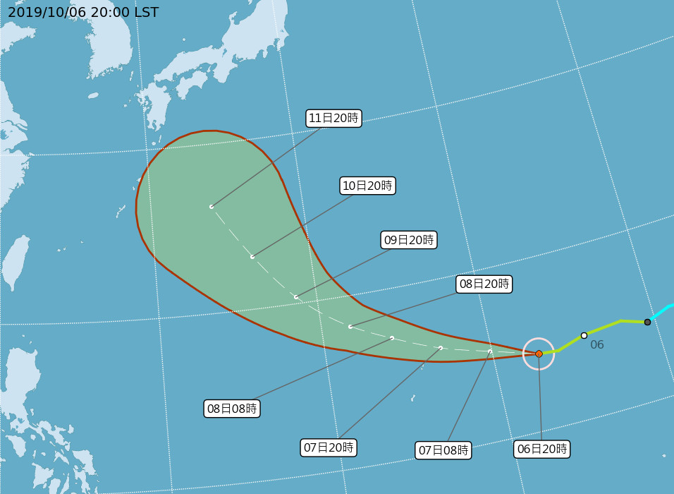 哈吉貝將轉強颱！海上水氣吸飽飽「大迴轉往北狂奔」　恐成超級颱風「國慶連假天氣出爐」 