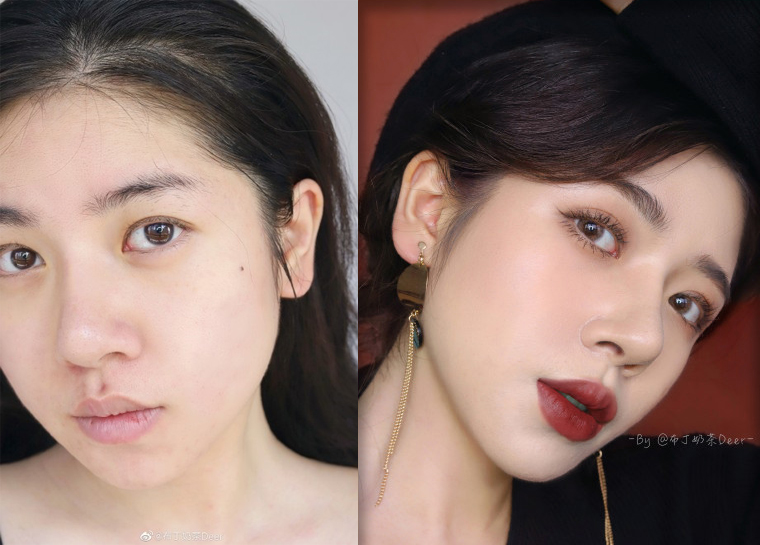 整形級化妝大賽開跑！正妹們瘋曬「上妝前VS上妝後」對比照　眼鏡宅妹「變身大眼氣質仙女」側顏美炸