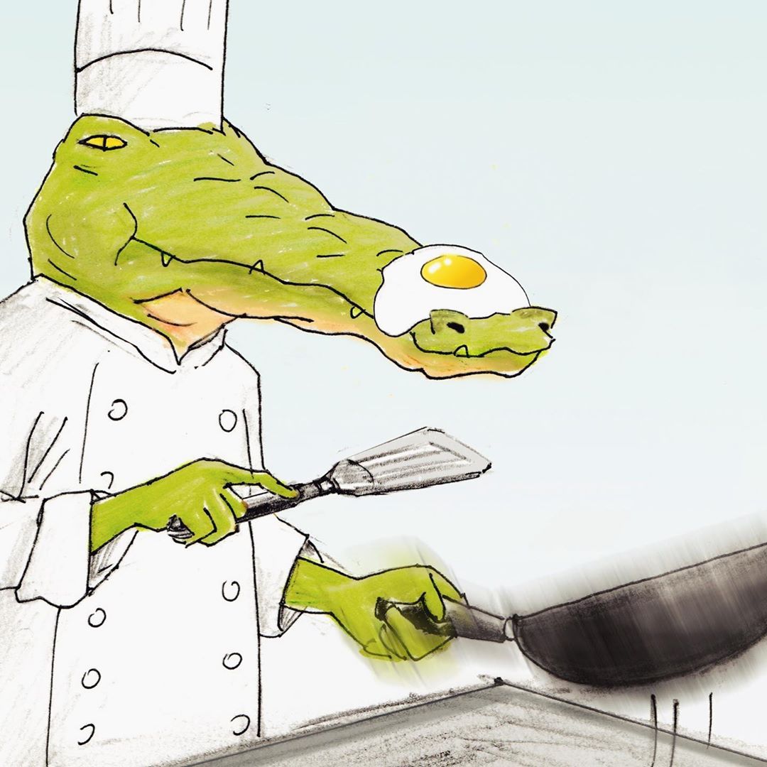 當鱷魚好心累!插畫家畫出「無奈鱷魚日常」爆笑又可憐 拍正面照「一看手機獵奇畫面」根本認不出