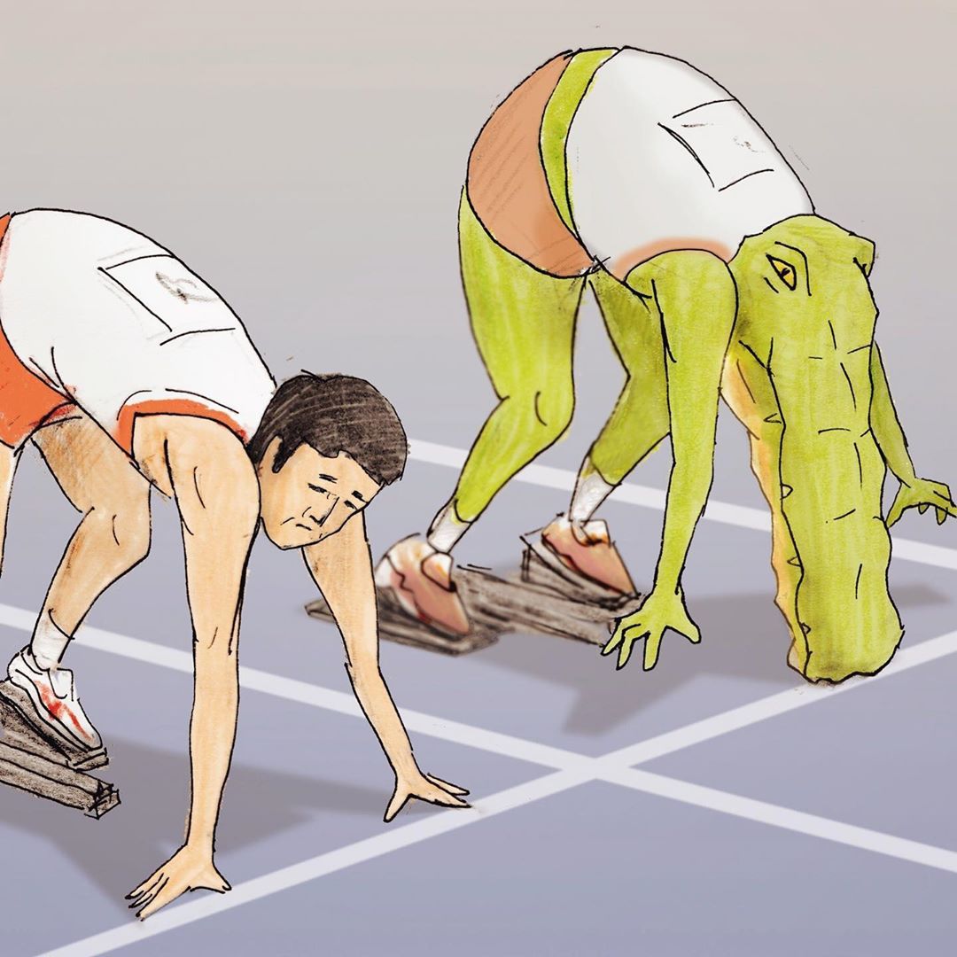 當鱷魚好心累!插畫家畫出「無奈鱷魚日常」爆笑又可憐 拍正面照「一看手機獵奇畫面」根本認不出