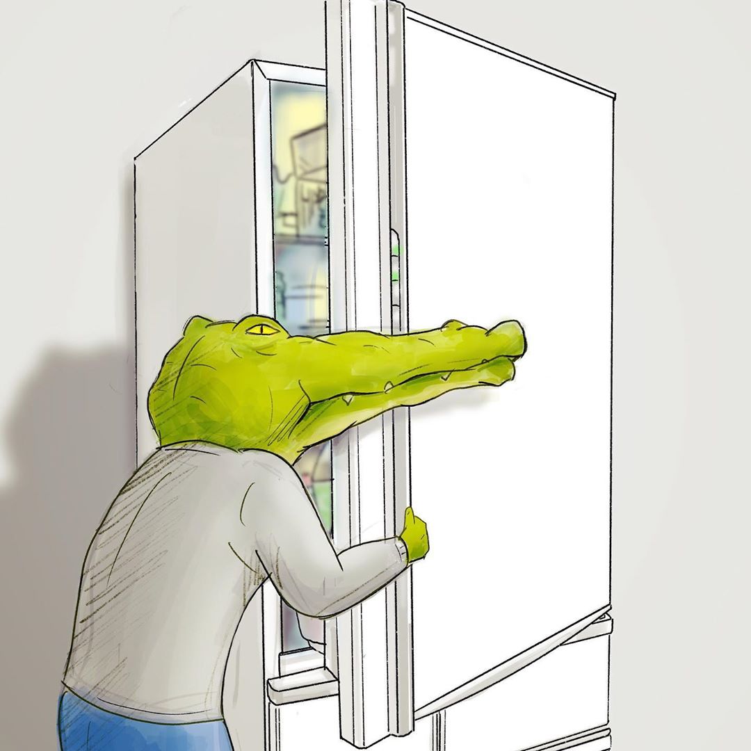 當鱷魚好心累!插畫家畫出「無奈鱷魚日常」爆笑又可憐 拍正面照「一看手機獵奇畫面」根本認不出