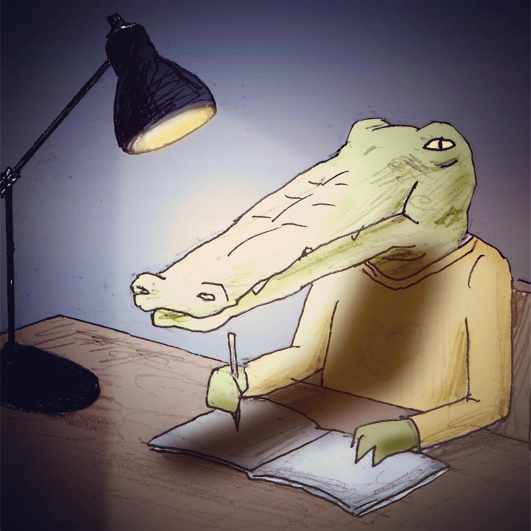 當鱷魚好心累!插畫家畫出「無奈鱷魚日常」爆笑又可憐 拍正面照「一看手機獵奇畫面」根本認不出