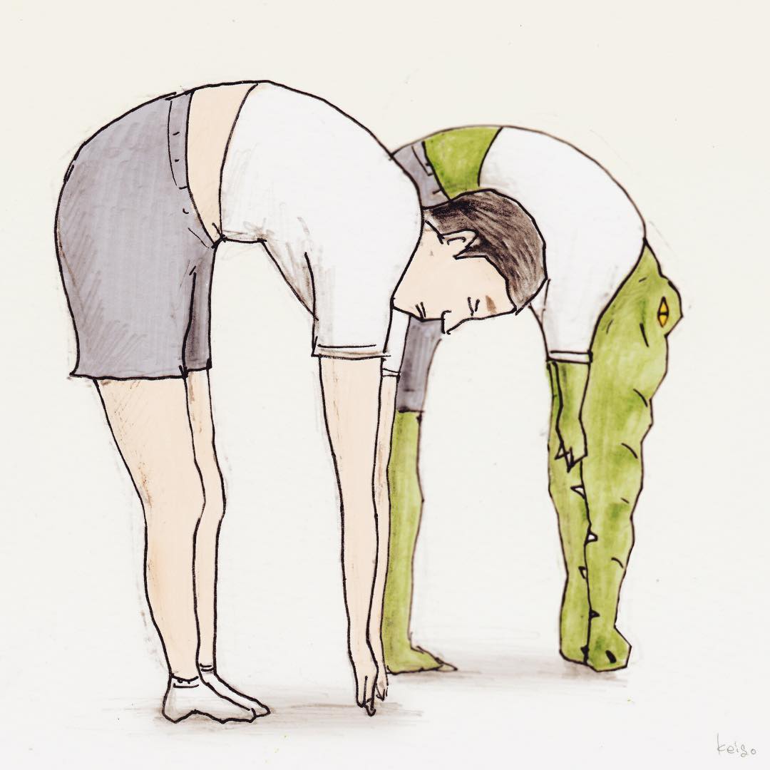 當鱷魚好心累!插畫家畫出「無奈鱷魚日常」爆笑又可憐 拍正面照「一看手機獵奇畫面」根本認不出