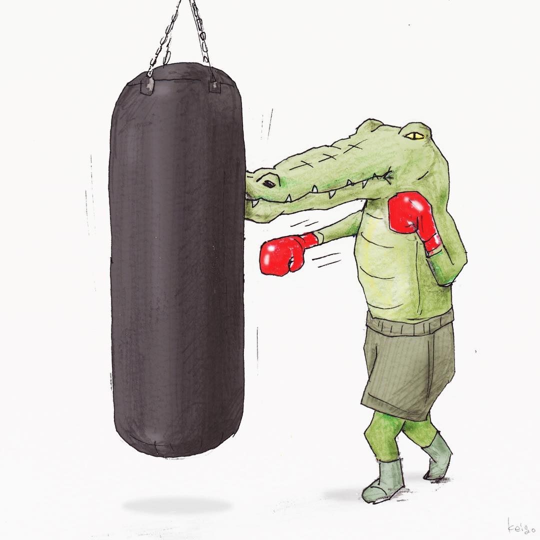 當鱷魚好心累!插畫家畫出「無奈鱷魚日常」爆笑又可憐 拍正面照「一看手機獵奇畫面」根本認不出