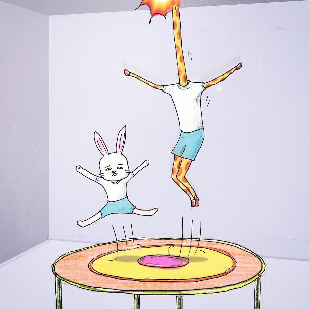 長太高錯了嗎！長頸鹿先生「脖子太長」的荒謬爆笑日常　下雨天撐傘面臨「史上最困難抉擇」網全笑翻