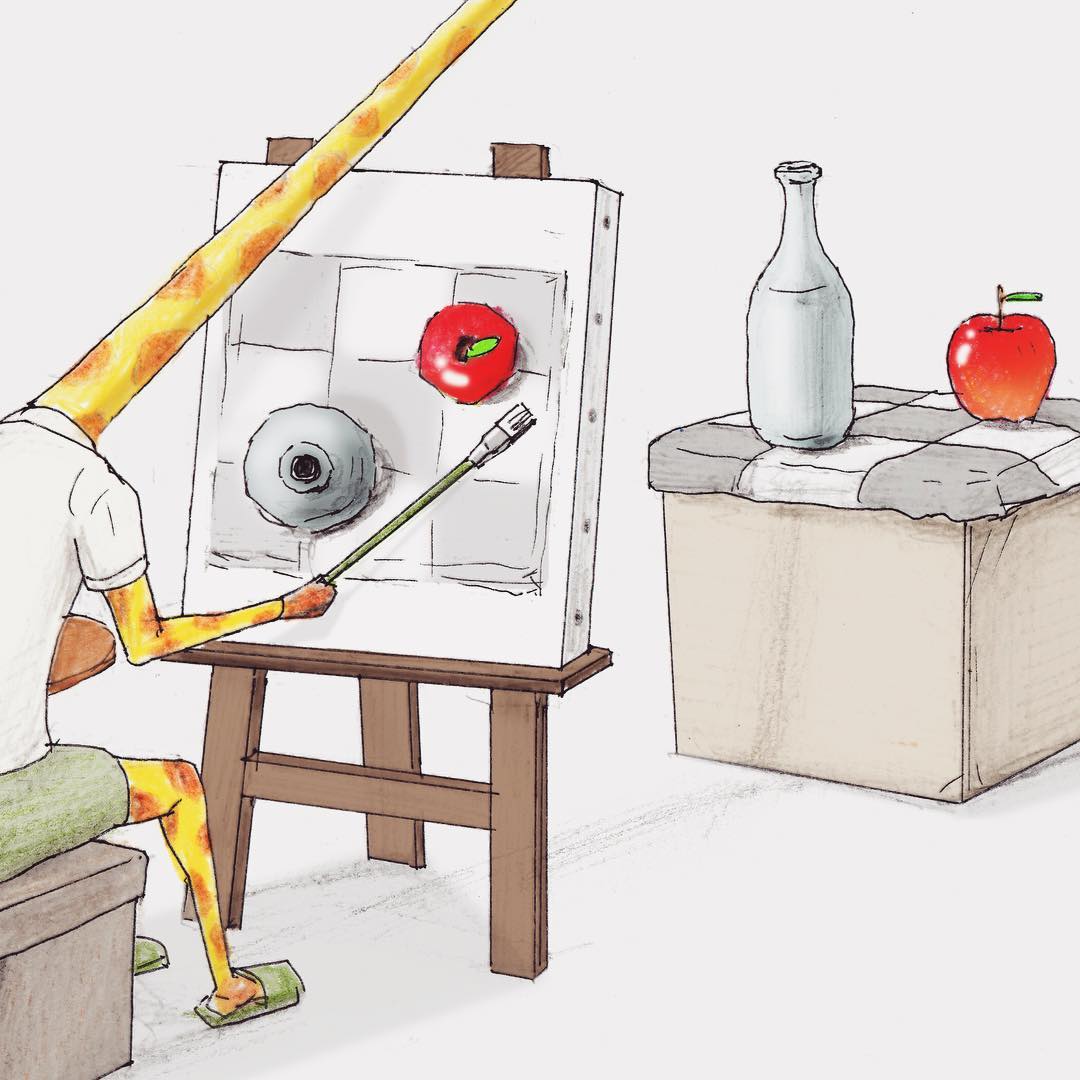 長太高錯了嗎！長頸鹿先生「脖子太長」的荒謬爆笑日常　下雨天撐傘面臨「史上最困難抉擇」網全笑翻