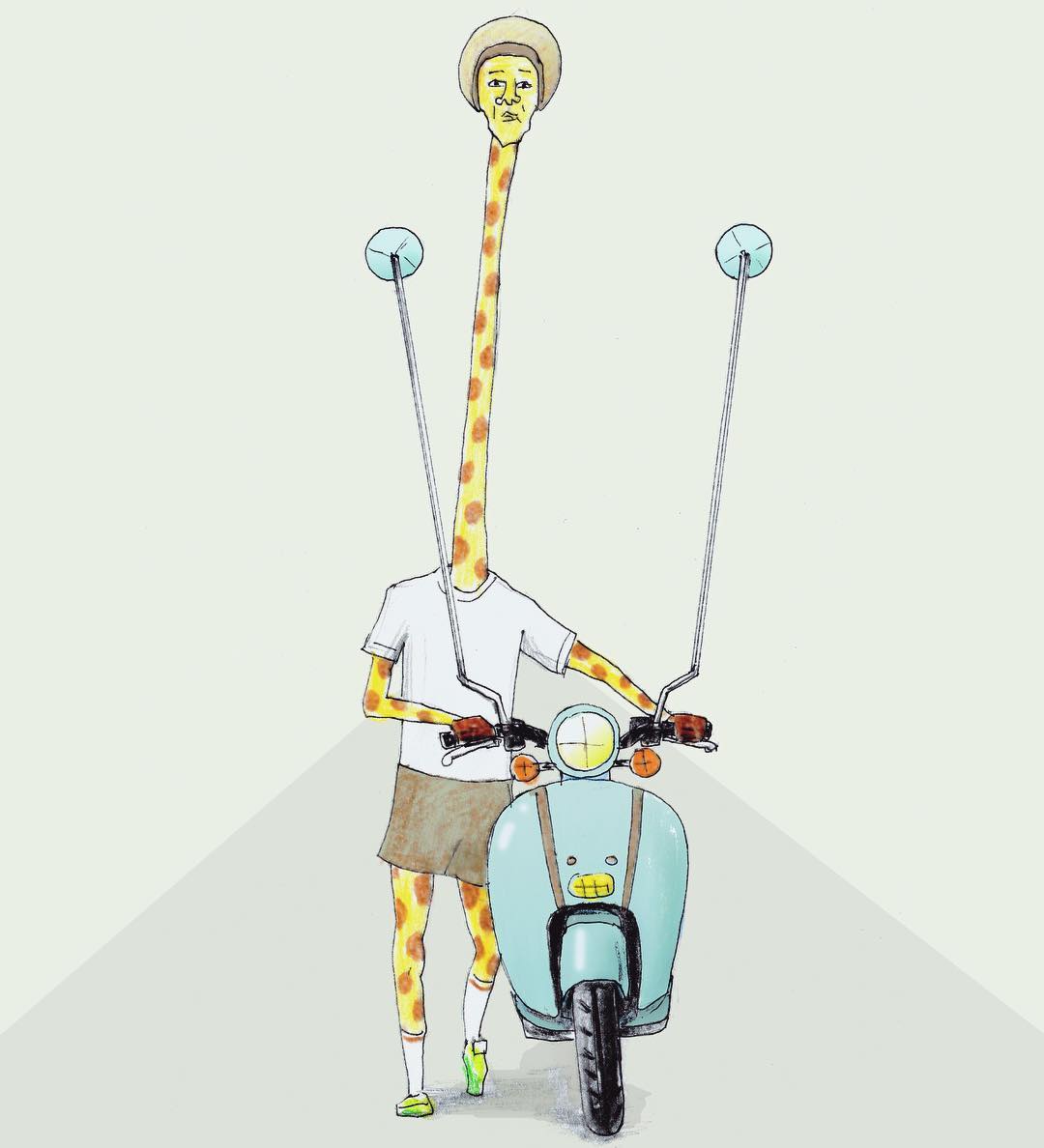 長太高錯了嗎！長頸鹿先生「脖子太長」的荒謬爆笑日常　下雨天撐傘面臨「史上最困難抉擇」網全笑翻