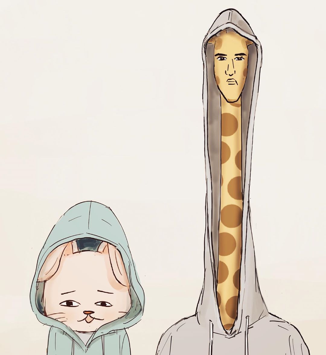 長太高錯了嗎！長頸鹿先生「脖子太長」的荒謬爆笑日常　下雨天撐傘面臨「史上最困難抉擇」網全笑翻