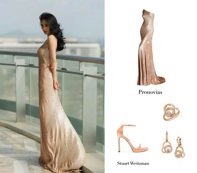 身材好不好一目了然！楊冪穿亮片長裙盡顯凹凸感，長發微卷女人味十足  網友：美得真高調