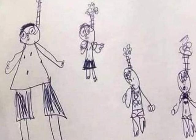 心裡有問題？孩子畫出「怪異」全家福！老師嚇壞覺得他「不正常」    媽媽：您看錯了