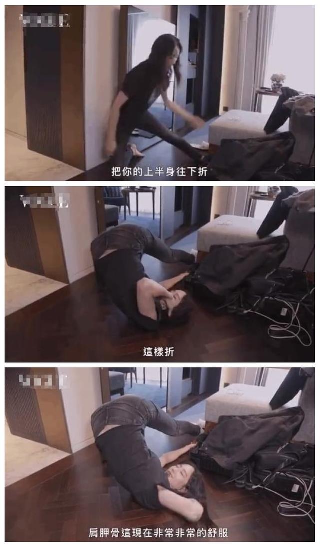 為了美有多拼？張鈞甯挑戰「人體極限」，硬是把身體「折成了三角形」：好身材來之不易