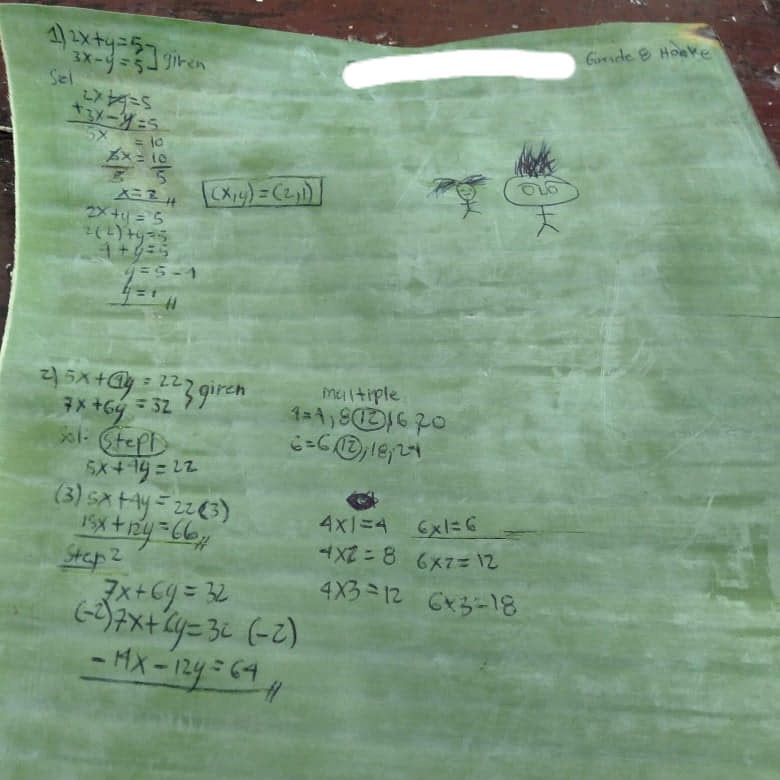 沒錢買筆記本！窮困男童「拿香蕉葉代替」勤奮上學　老師默默拍下背影「從此他人生逆轉了」