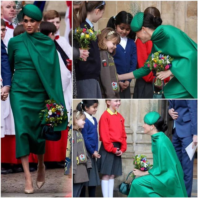 英王室大團聚!凱特梅根「一紅一綠」比女王醒目,未來王后「穿2年前舊衣」仍略勝一籌