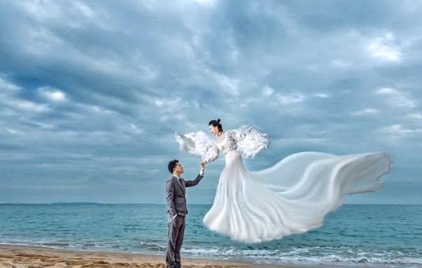 後期太過分 ！新人想拍「天使下凡」婚紗照，看到成品後發現「假人假婚紗」新娘氣炸：退費
