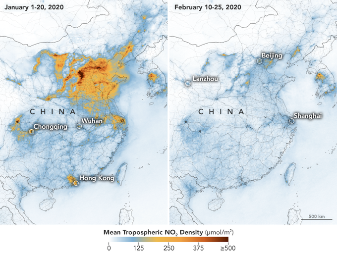 工業全停擺！疫情爆發「地球終於能好好休息」　一看衛星照片「NASA科學家秒看呆」：從來沒見過！