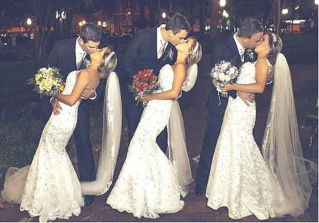 婚禮場面太罕見！三胞胎姐妹嫁給三胞胎兄弟，場面如同「連連看」，網友表示：看傻了