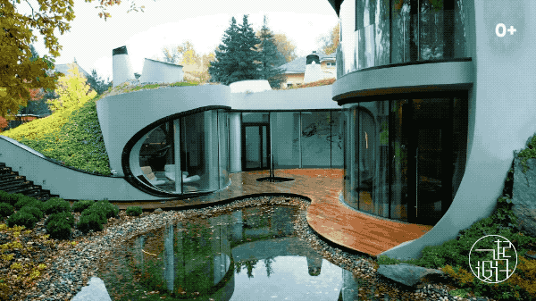 整棟別墅「沒有一面牆是直的」如詩如畫　室內裝潢前衛「頂上超大花園」與自然融為一體