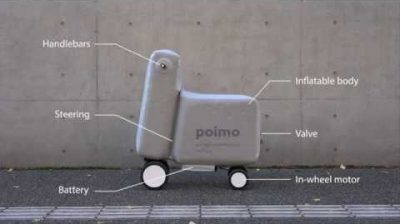 破天荒發明！日本推「充氣式電動車」震撼全球　充氣設計「還能收納放包包」重量僅有5.5公斤