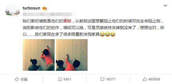 家裡整面牆壁全成孩子畫板！孫儷氣噗噗「試圖阻止兩個熊孩子」搗蛋，立刻被老公一語驚醒：說的很對
